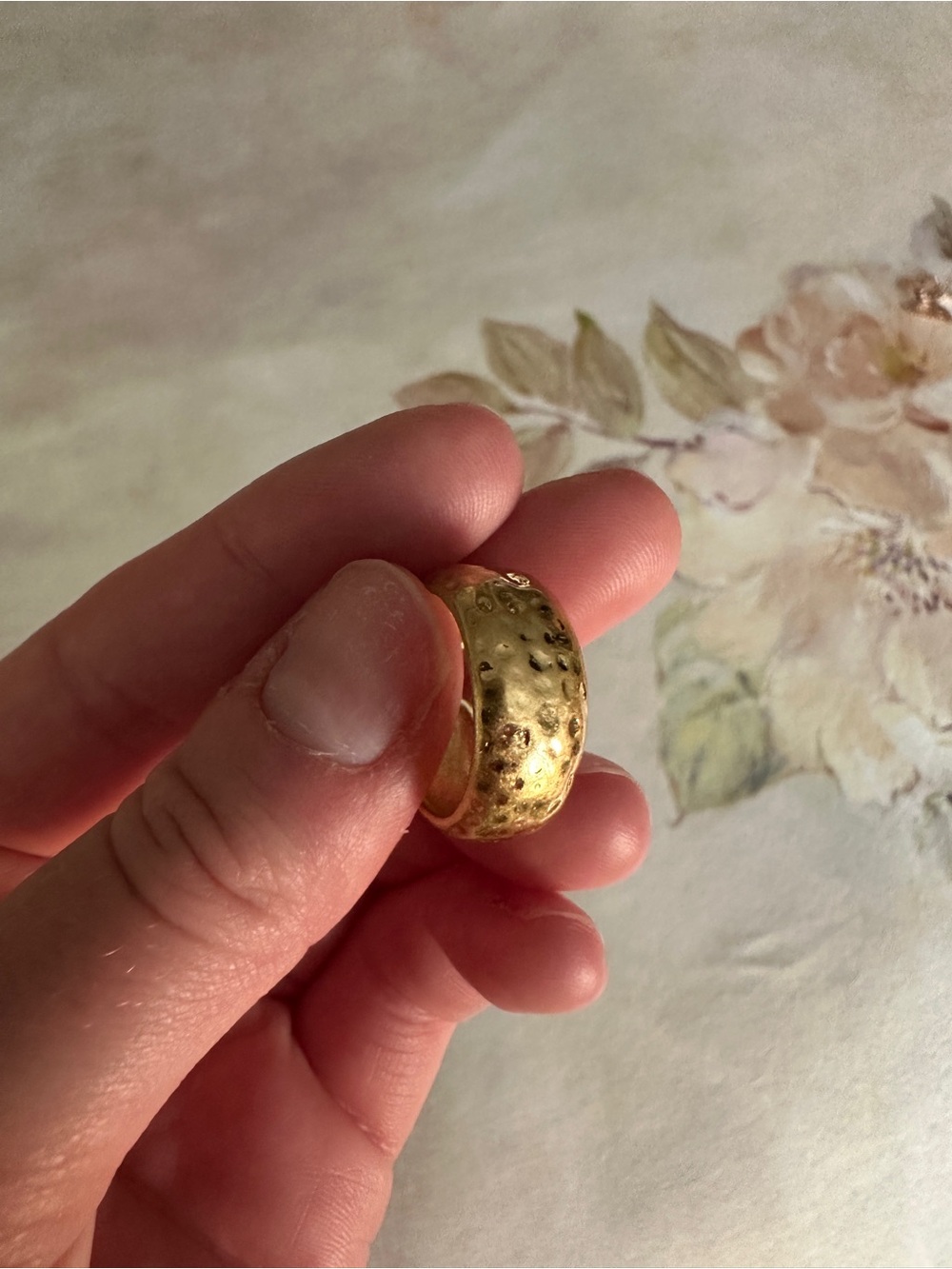 Hammered Textured Gold Ring